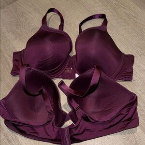 Savage X Fenty Deep Purple Set MICROFIBER LOGO-TRIM T-SHIRT BRA Two